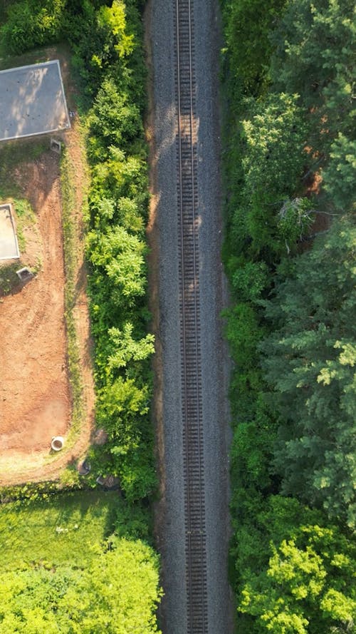Top View of Train Tracks 