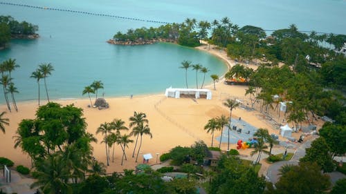 Tropical Beach on Sentosa Island in Singapore