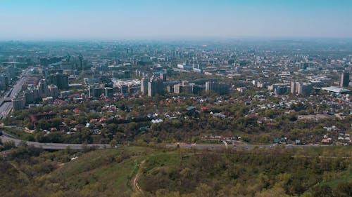 view of the city of Almaty from the kok tobe tower