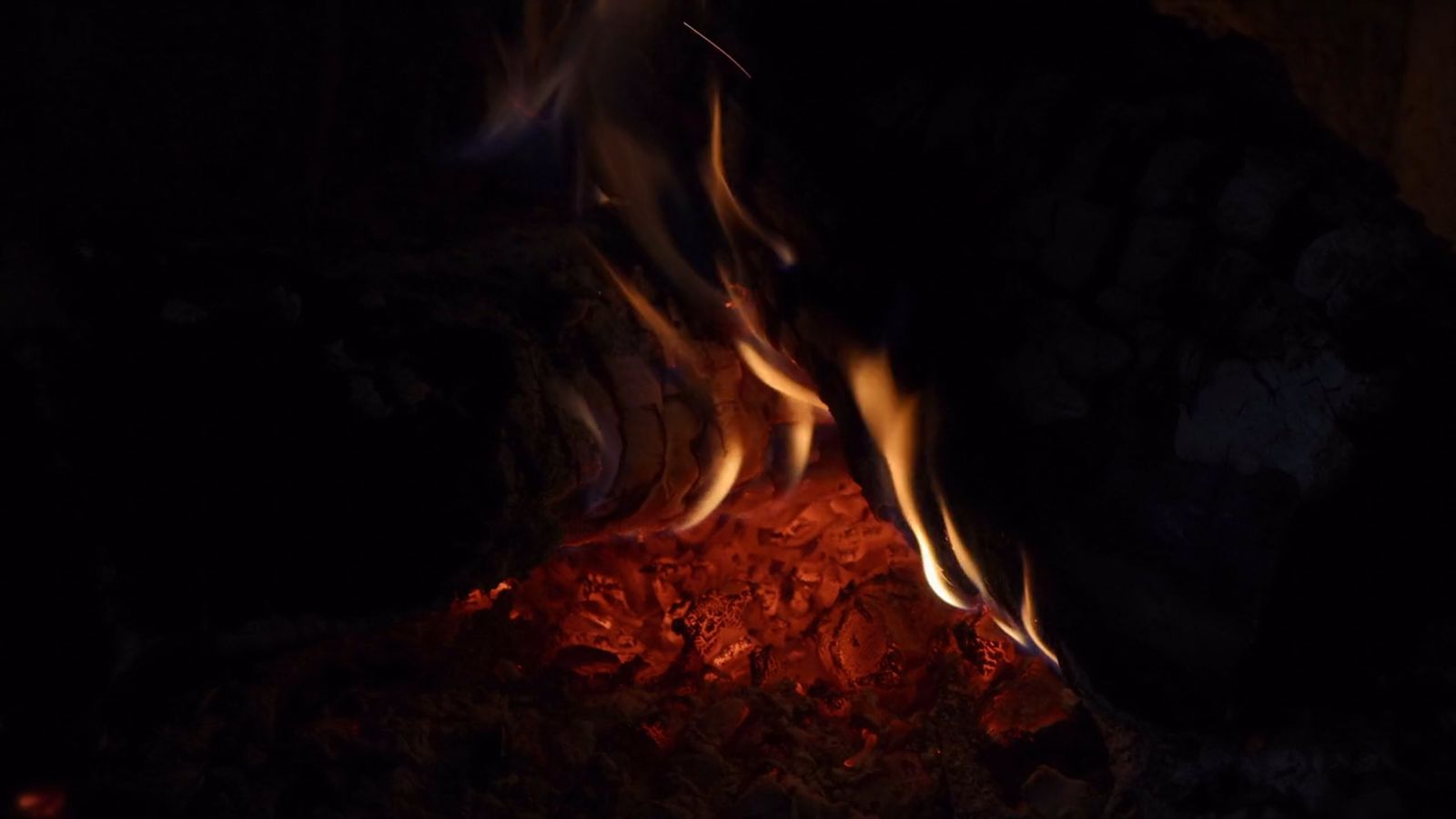 Burning Woods On A Fireplace For Heat And Light Free Stock Video ...