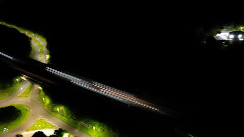 Hyper lapse of motorway/highway with light streaks