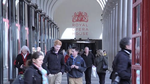 People Going In and Out Of The Royal Opera House