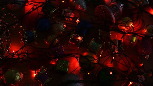 Christmas Ornaments And Dancing Lights