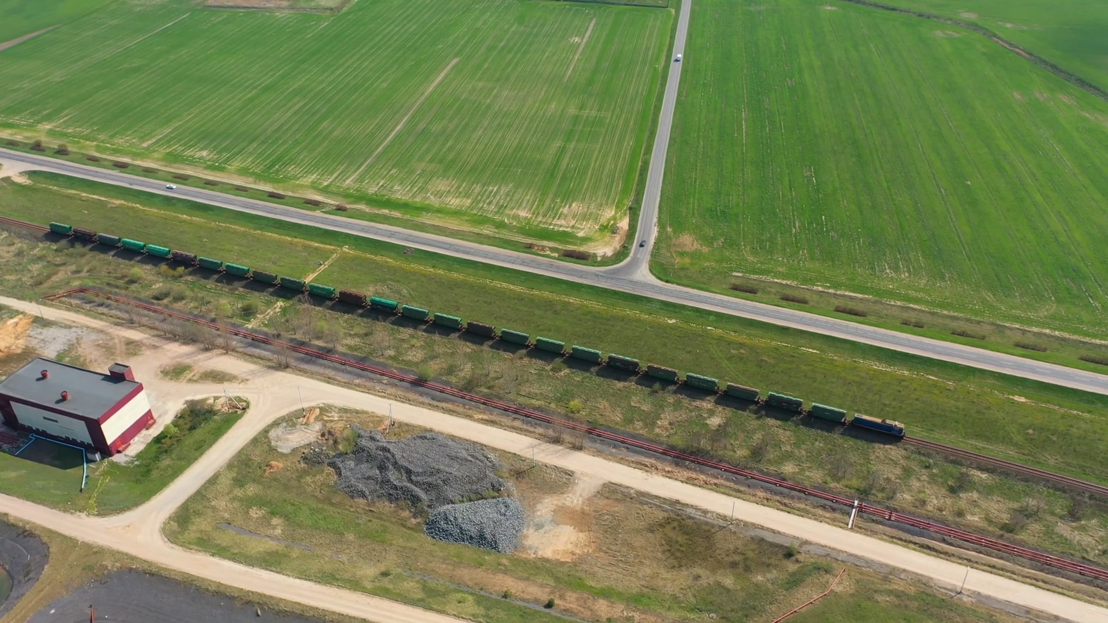 An aerial view of a train on the tracks Free Stock Video Footage ...