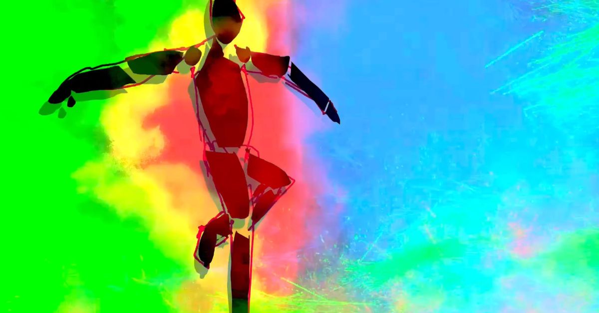 Colorful Animation of an Abstract Human Figure Dancing Free Stock Video ...