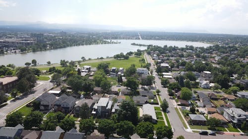 City. Landscape Sloan lake park