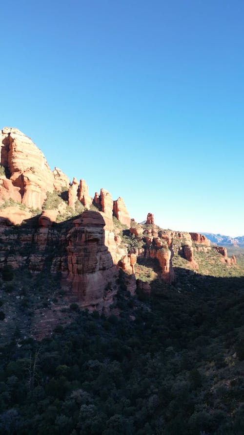 Aerial video of a canyon in Sedona