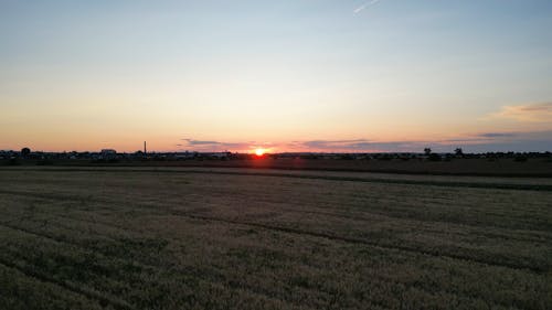 Drone Footage of a Sunset in the Countryside 