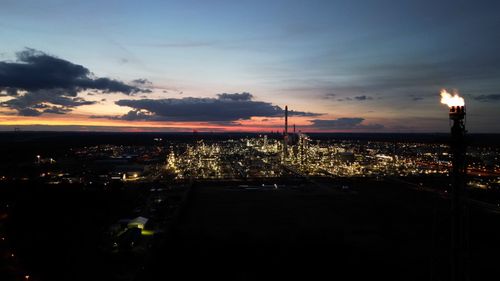 Aerial View of Industrial Complex at Twilight Free Stock Video Footage ...
