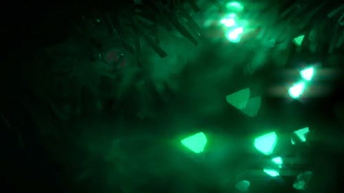Tampilan Close Up Lampu Natal Yang Berkedip
