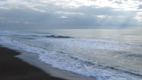 Vie Van Een Strand Met Zonnestralen