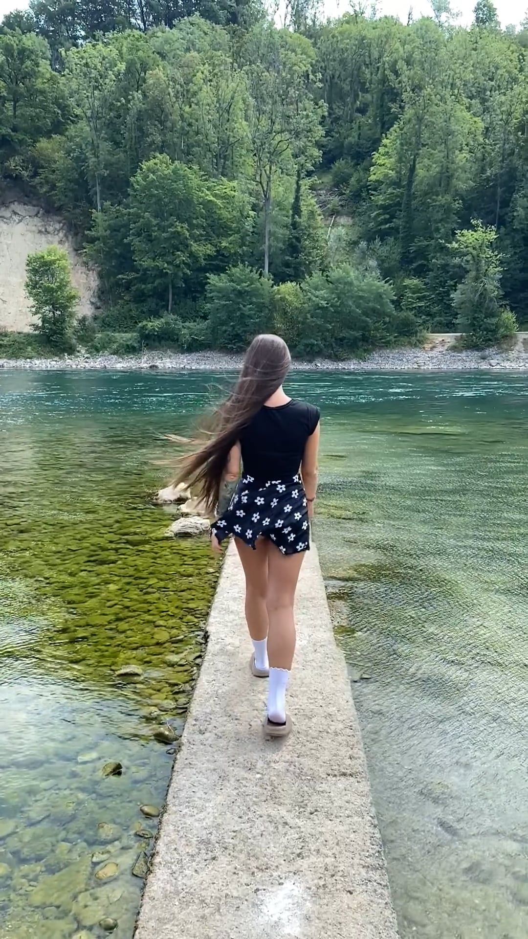 A girl walking on a pier in the water Free Stock Video Footage, Royalty ...