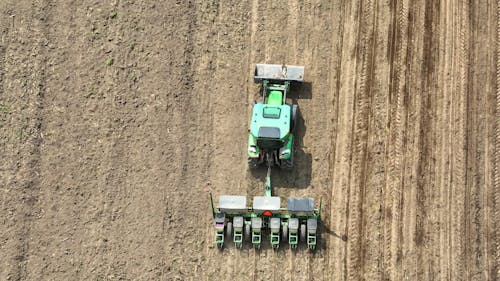 Tractor Farming - Aerial Above