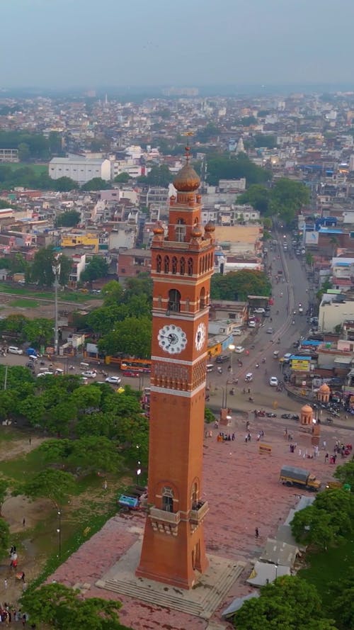 Drone Video of Husainabad Clock Tower in Lucknow, India