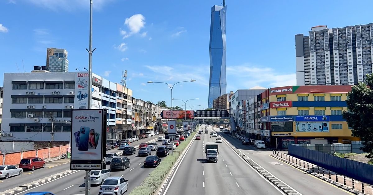 Heavy Traffic on Jalan Loke Yew in Kuala Lumpur, Malaysia Free Stock