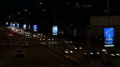 Time Lapse of Night Traffic on Jalan Tun Razak in Kuala Lumpur, Malaysia 