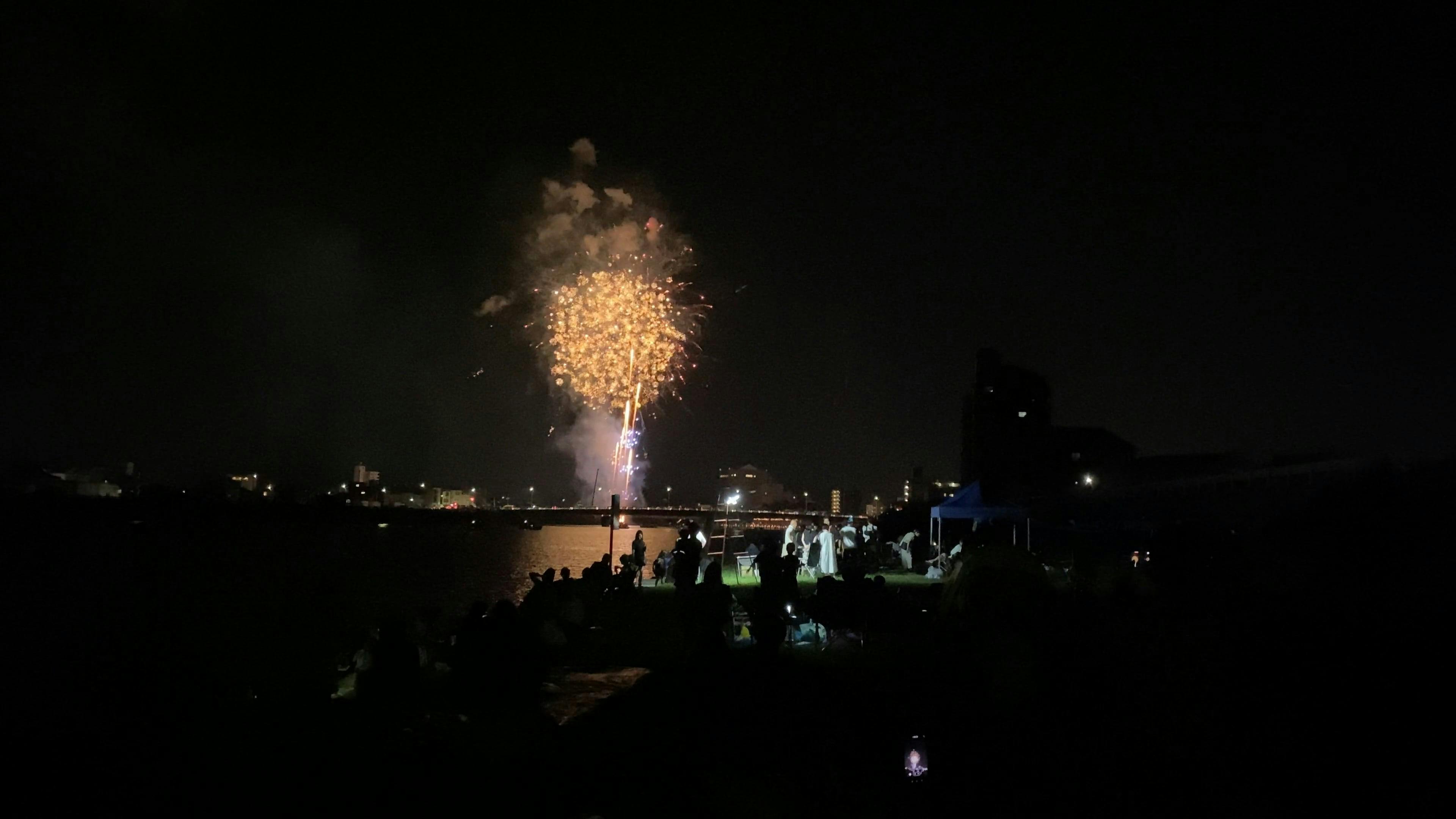 Fireworks explode over the water at night Free Stock Video Footage ...