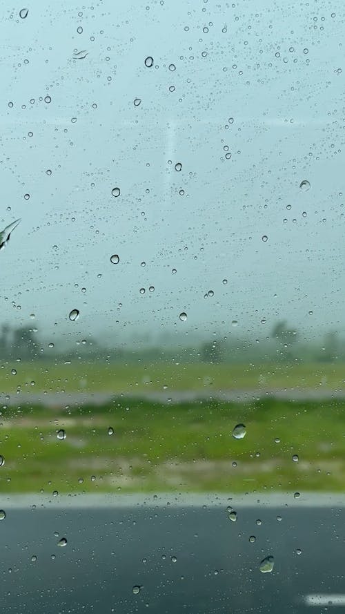 Raindrops on the Window of a Moving Car