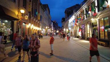 city street walk at night