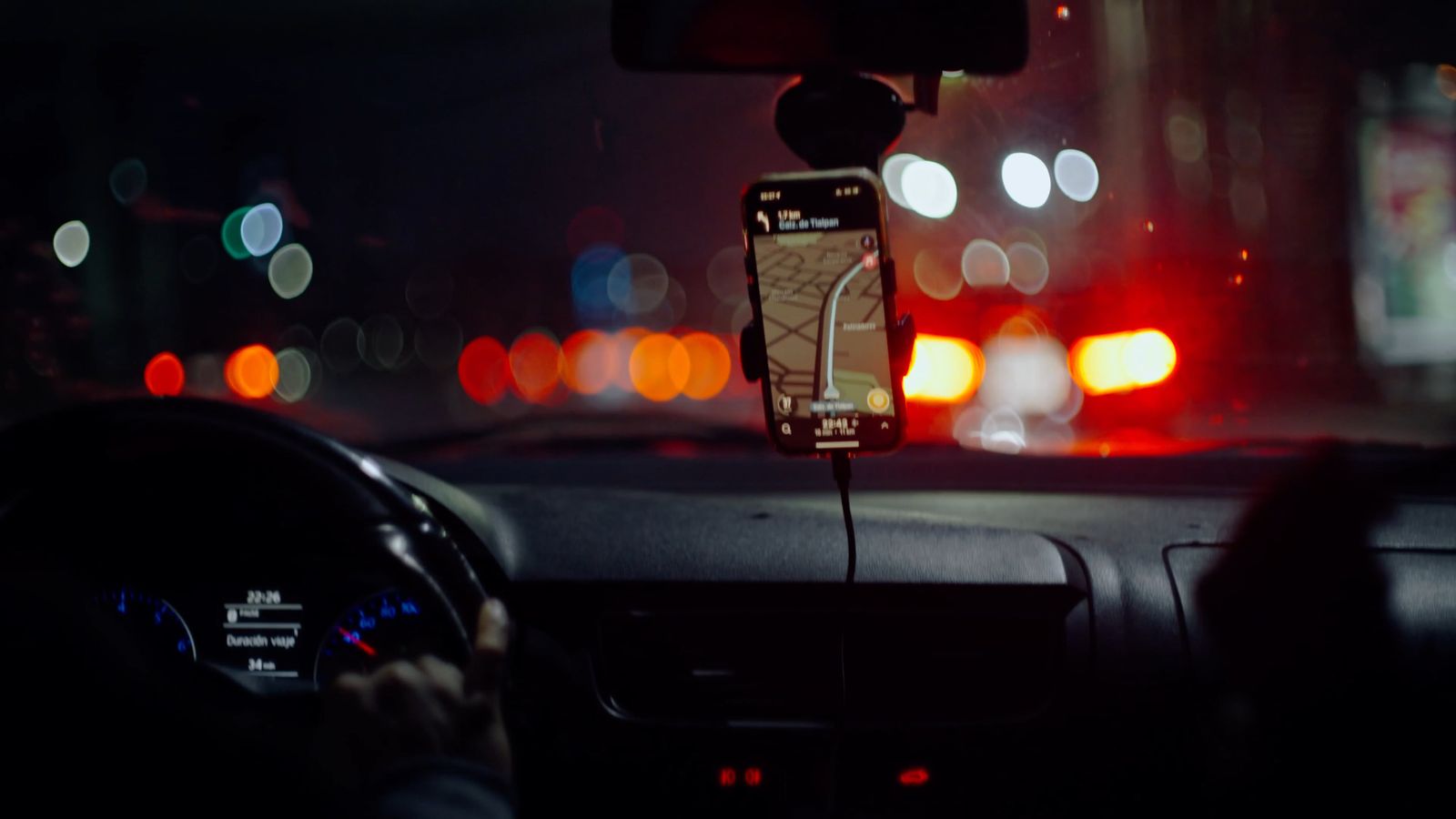 Using. Map While Driving Gif Driver Using Google Maps On The Cellphone Mounted On The Dashboard Free ...