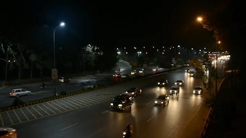 Night Hyper-lapse of Trafic - Margalla Road 