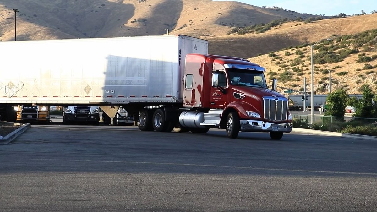 Semi truck on an open highway