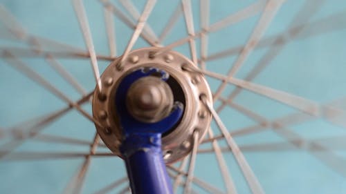 Close-Up View Of A Bicycle's Spokes And Hub