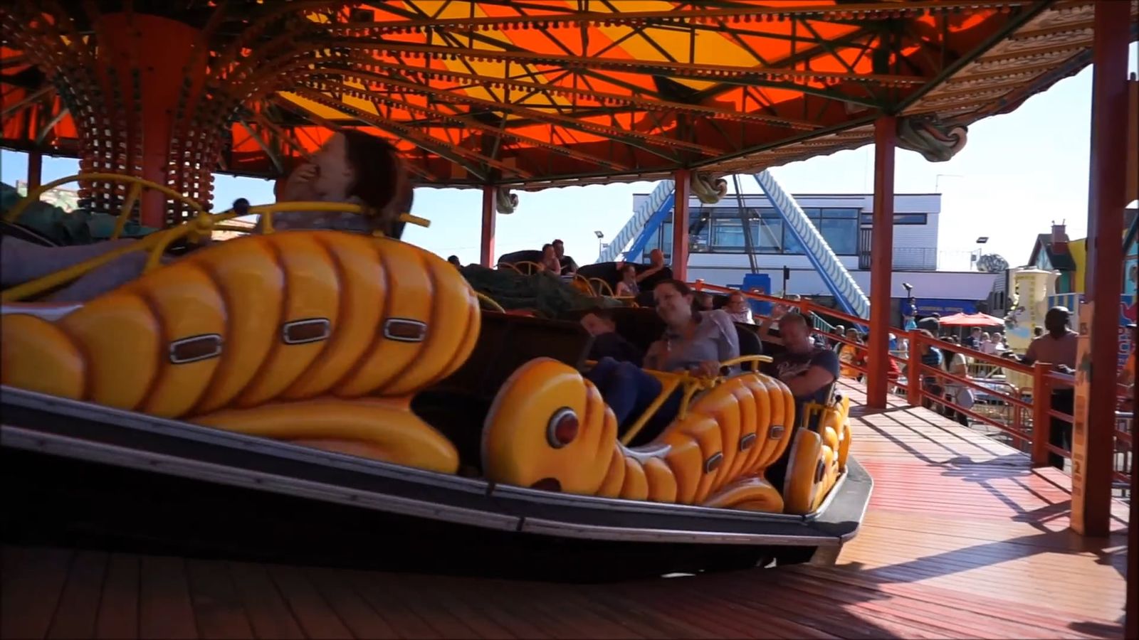 A Free Fall Amusement Ride In An Amusement Park Free Stock Video ...