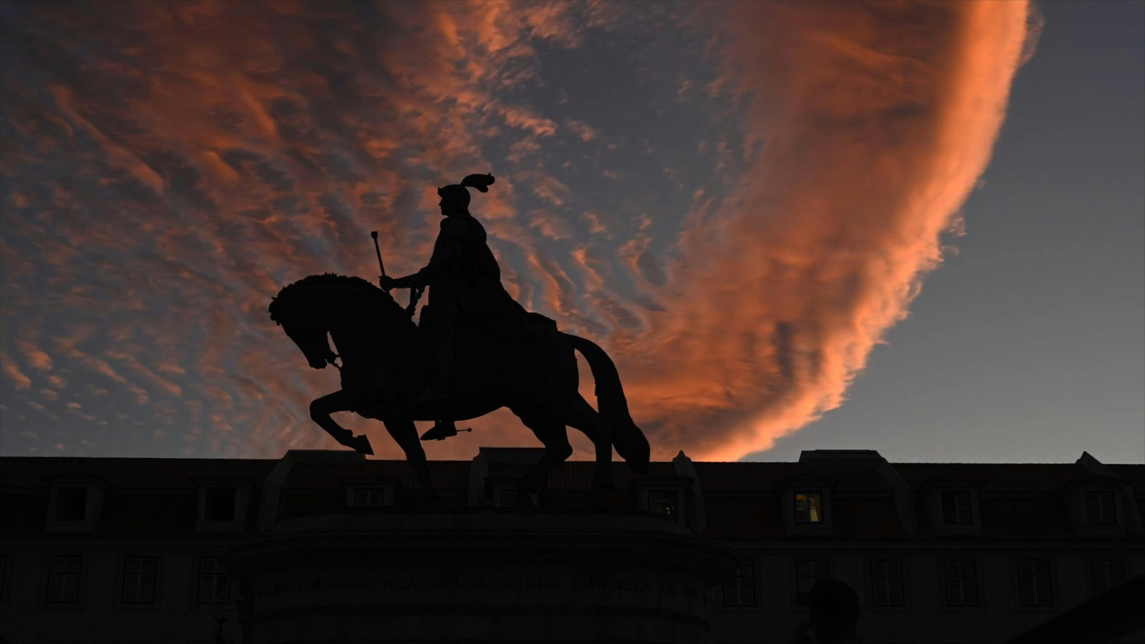 Dom Joao I statue at Praca da Figueira square in Lisbon Free Stock Video  Footage, Royalty-Free 4K & HD Video Clip