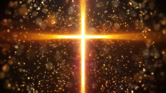 Cross Background 4 K Looping Video Golden Glow Glorious Golden Cross