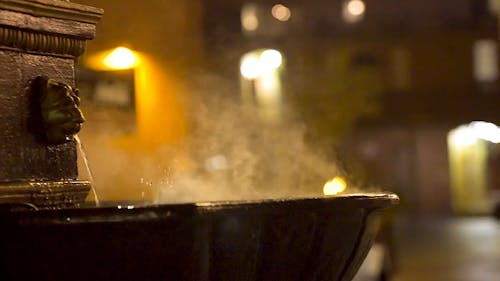 Fountain With Steaming Hot Water