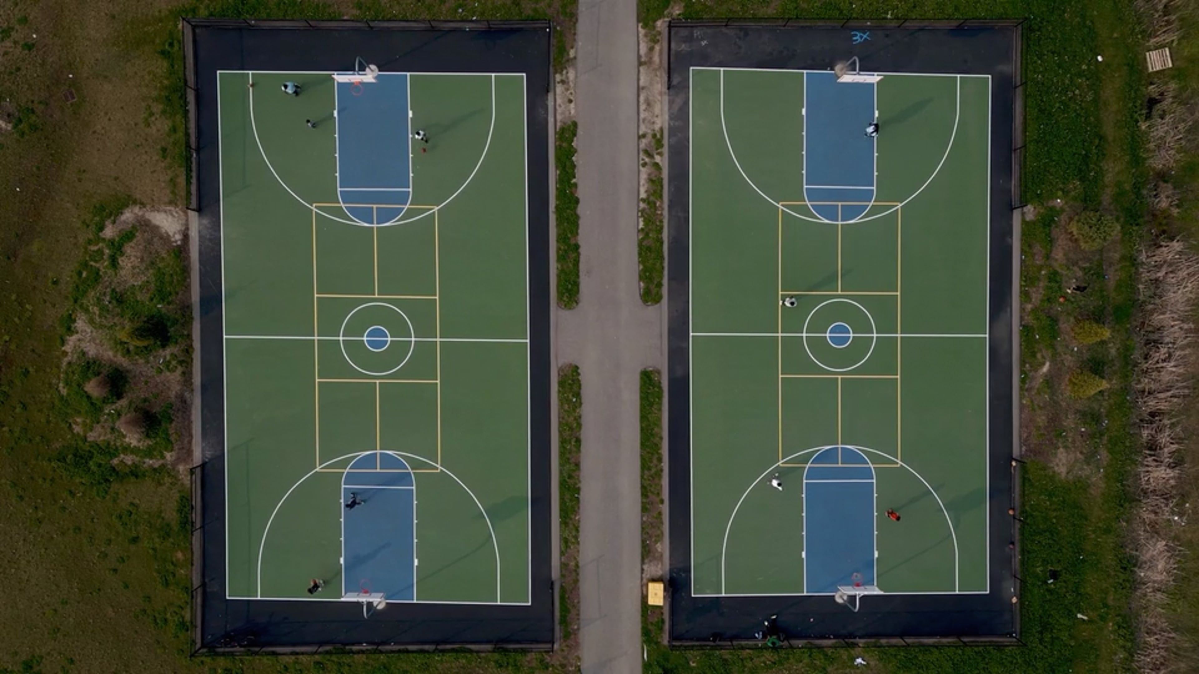 Basketball court drone footage Free Stock Video Footage, Royalty-Free ...
