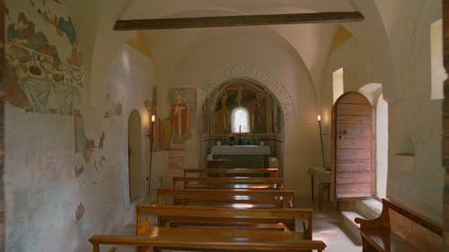 Inside of small Italian church