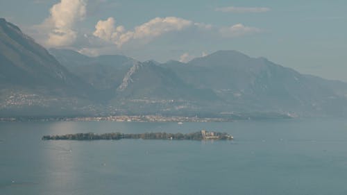 View of Isola del Garda in Lake Garda, Italy 