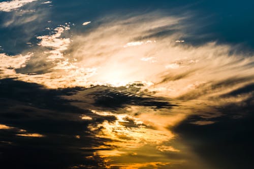 Ansicht Von Himmel Und Sonnenuntergang Im Zeitraffermodus