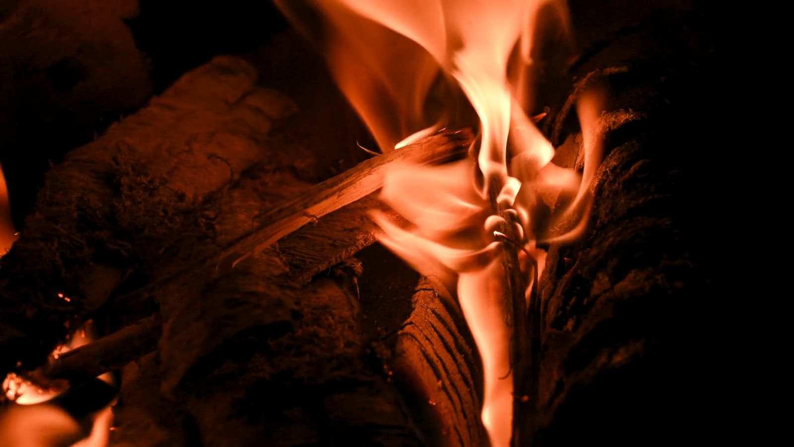 A close up of a fire burning in a fireplace Free Stock Video Footage ...