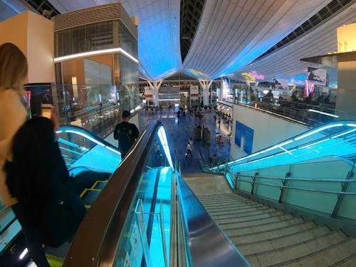 People In A Shopping Center In Timelapse Mode