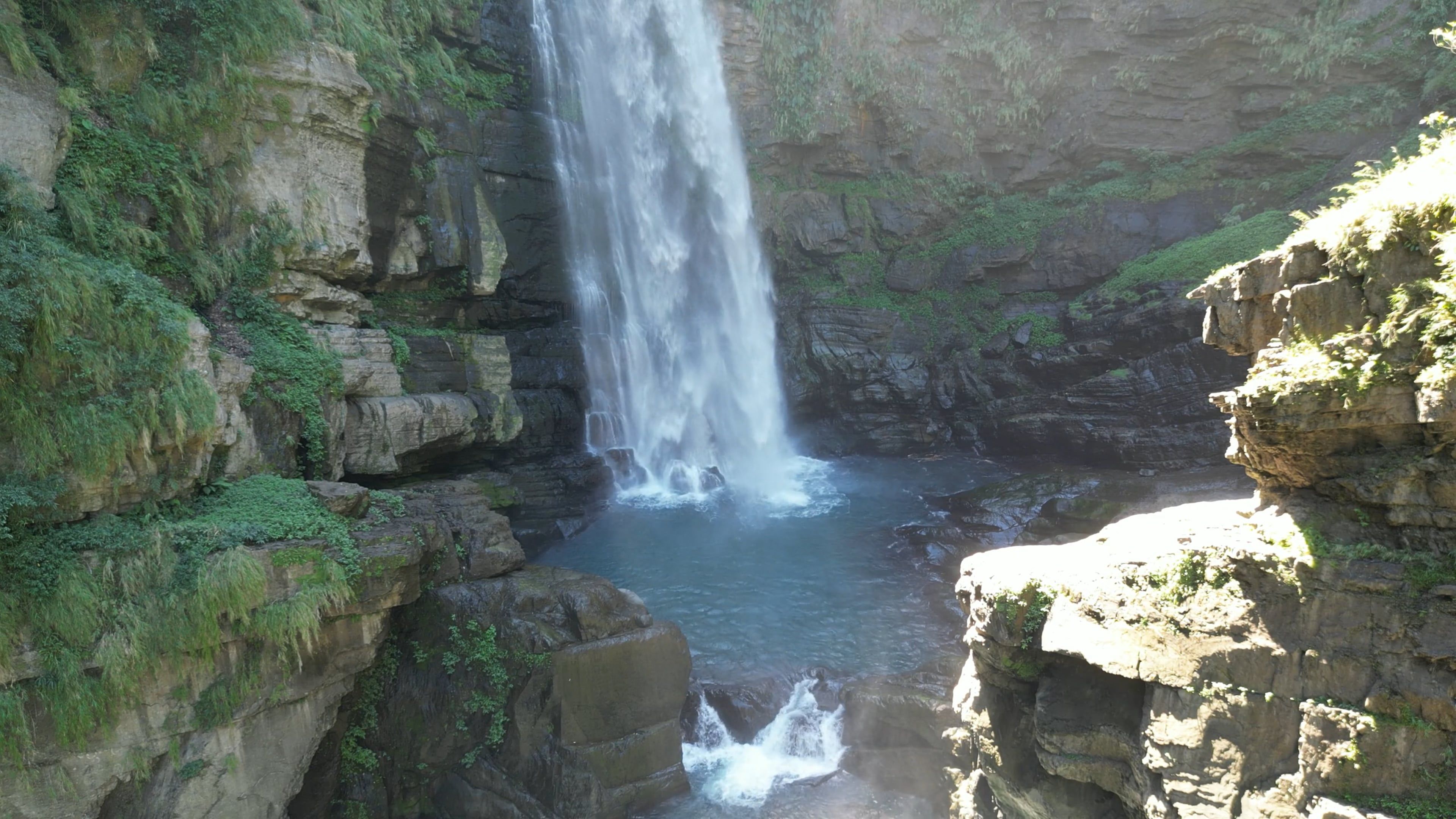 A waterfall in the middle of a forest Free Stock Video Footage, Royalty ...