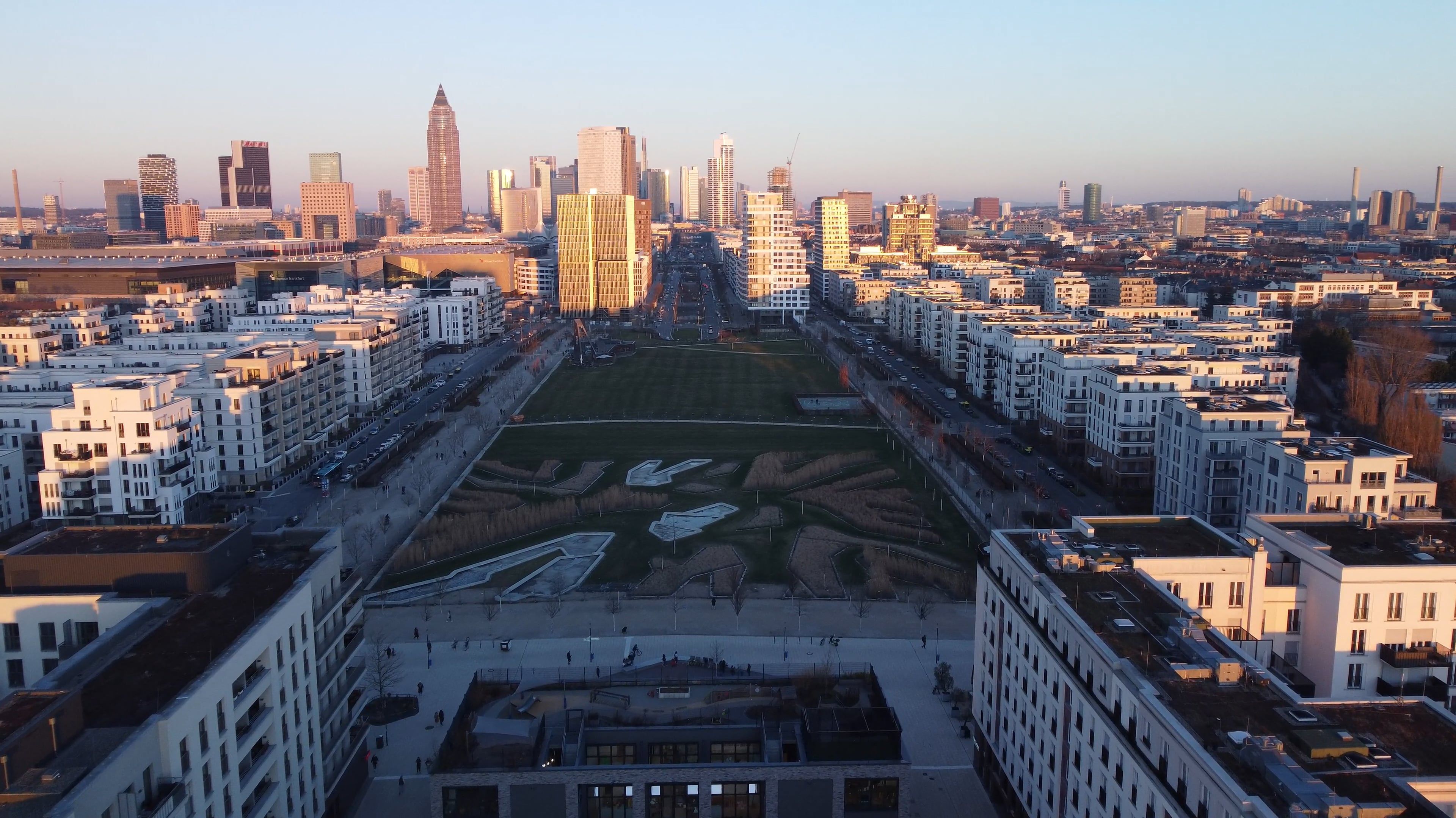 An aerial view of a city with a large park Free Stock Video Footage ...