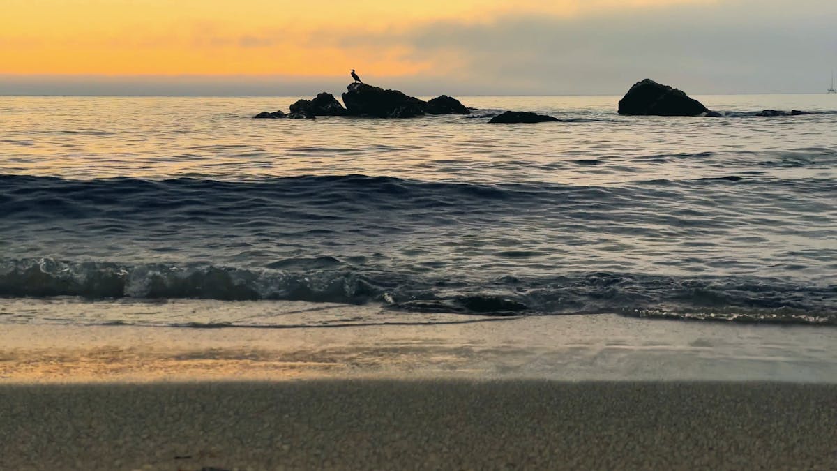 Beautiful Sunset Over Calm Ocean Waves Free Stock Video Footage