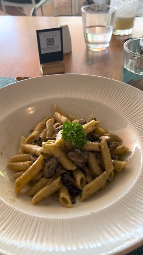 a plate of pasta in the resort restaurant 