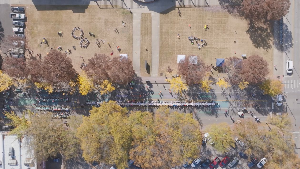 An aerial view of a park with people walking Free Stock Video Footage ...