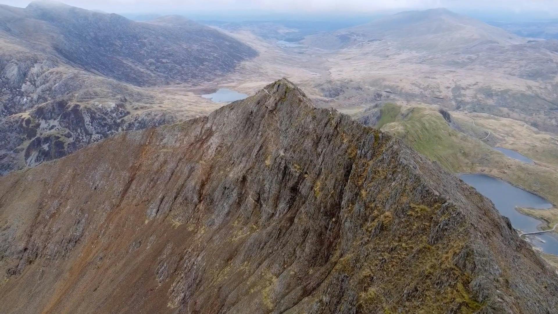 Crib Goch, Wales Free Stock Video Footage, RoyaltyFree 4K & HD Video Clip