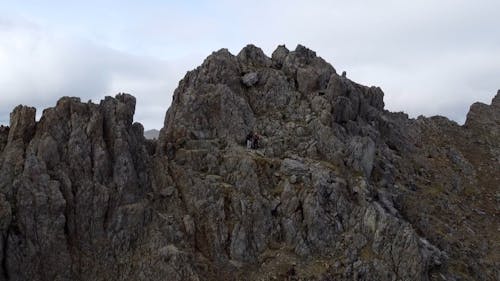 Friends hiking Crib Goch