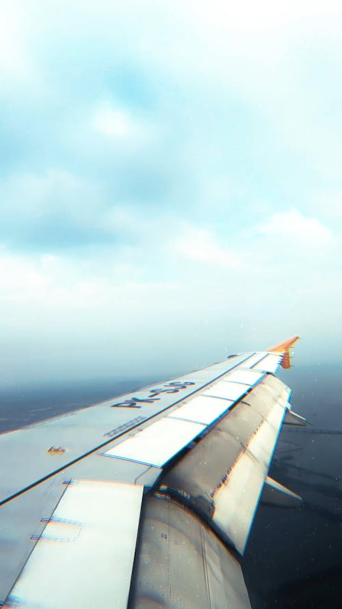 Vintage video of plane landing from window seat