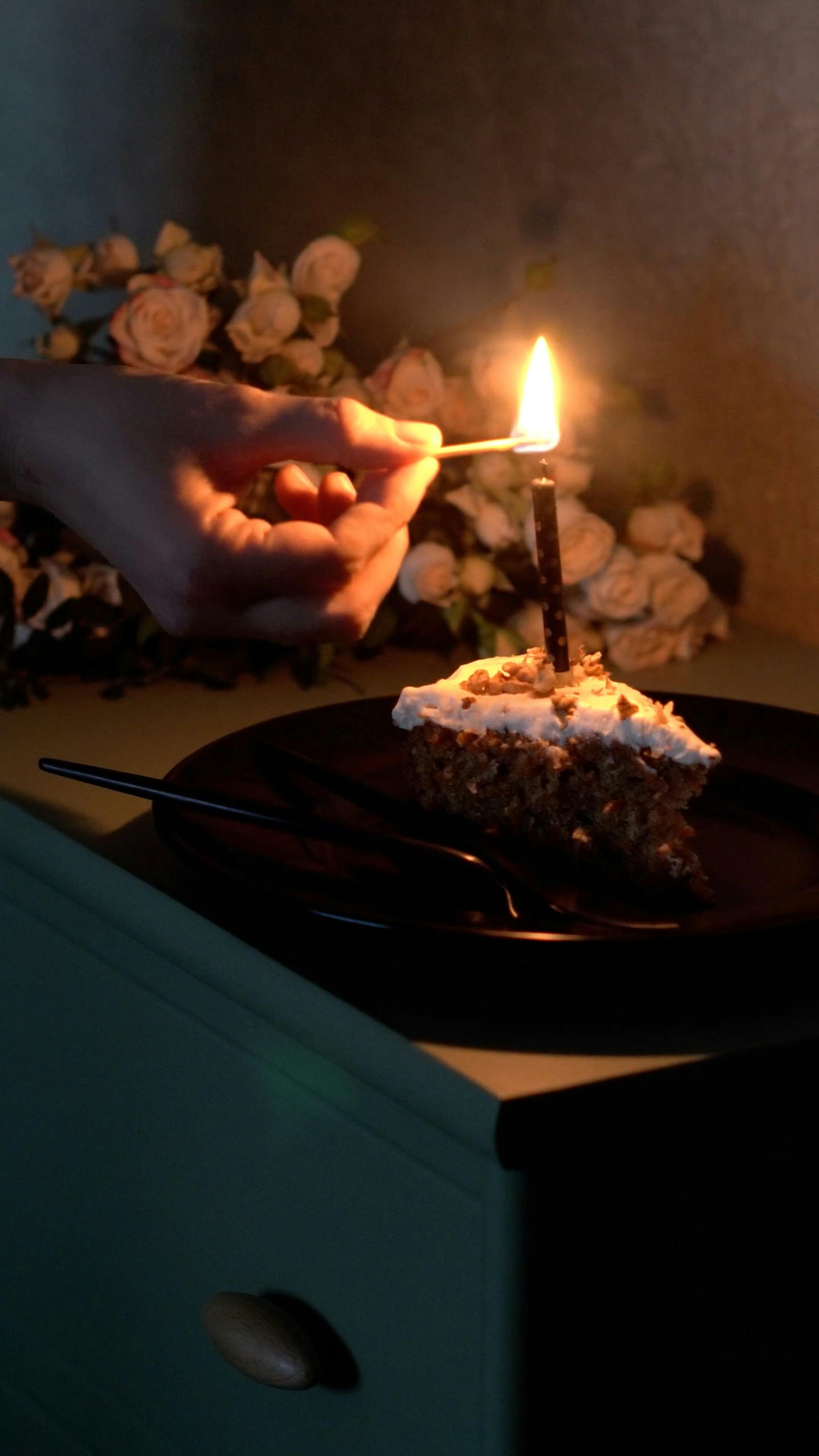 birthday candle on a cake Free Stock Video Footage Royalty Free 4K HD Video Clip