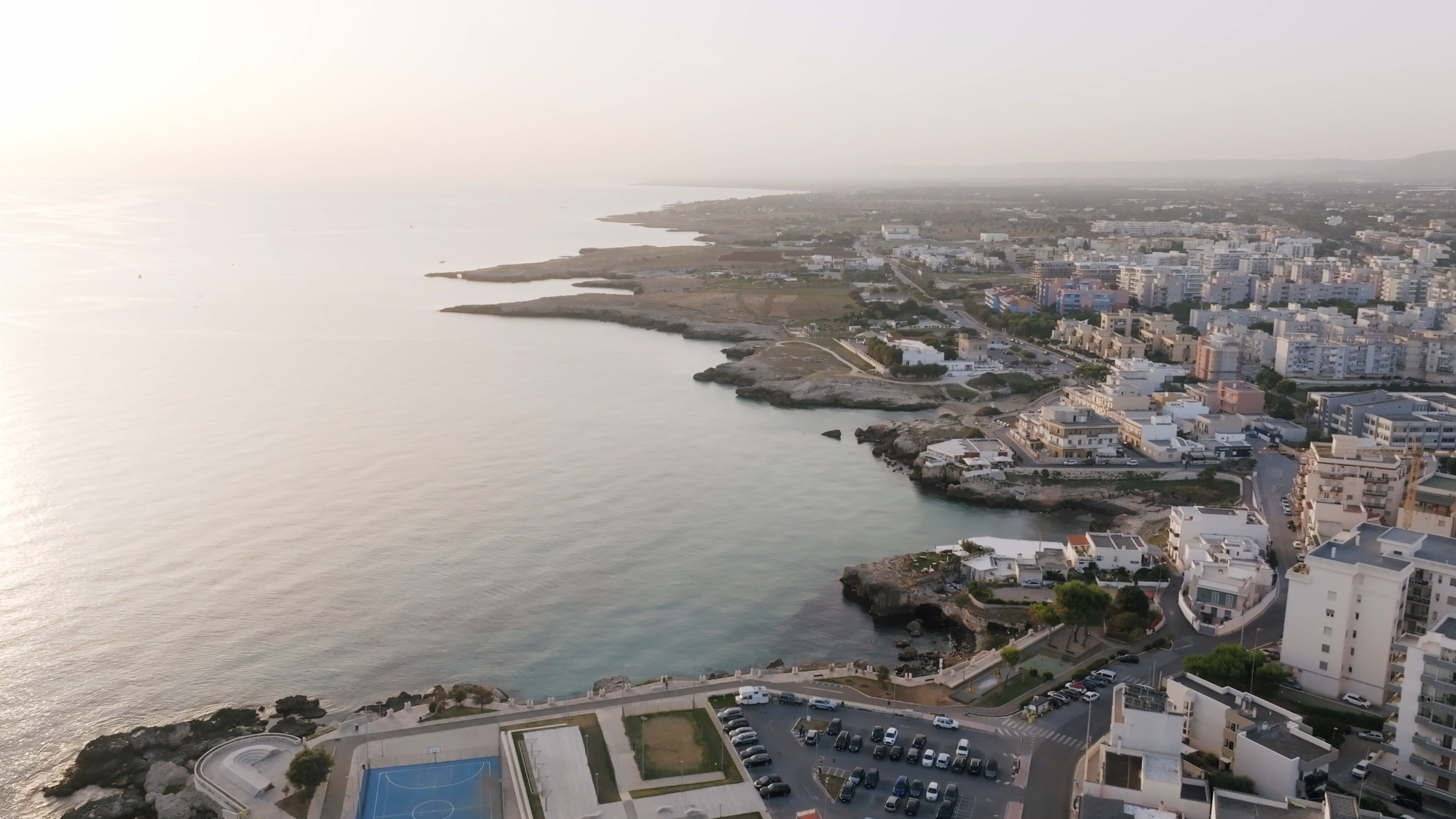 An aerial view of the city and the ocean Free Stock Video Footage ...