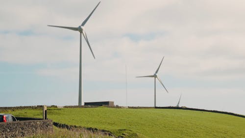 Wind turbines of the Terceira Island in Serra do Cume