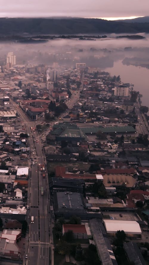 Aerial shot of Valdivia city.