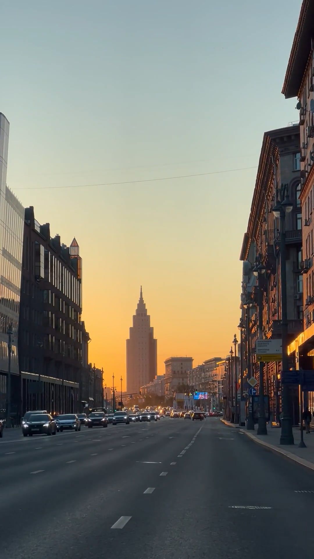 City Street at Sunset with Historical Architecture Free Stock Video ...